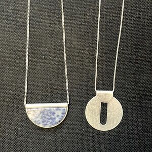 SET of 2 long necklaces costume jewelry boho Free People anthropology style